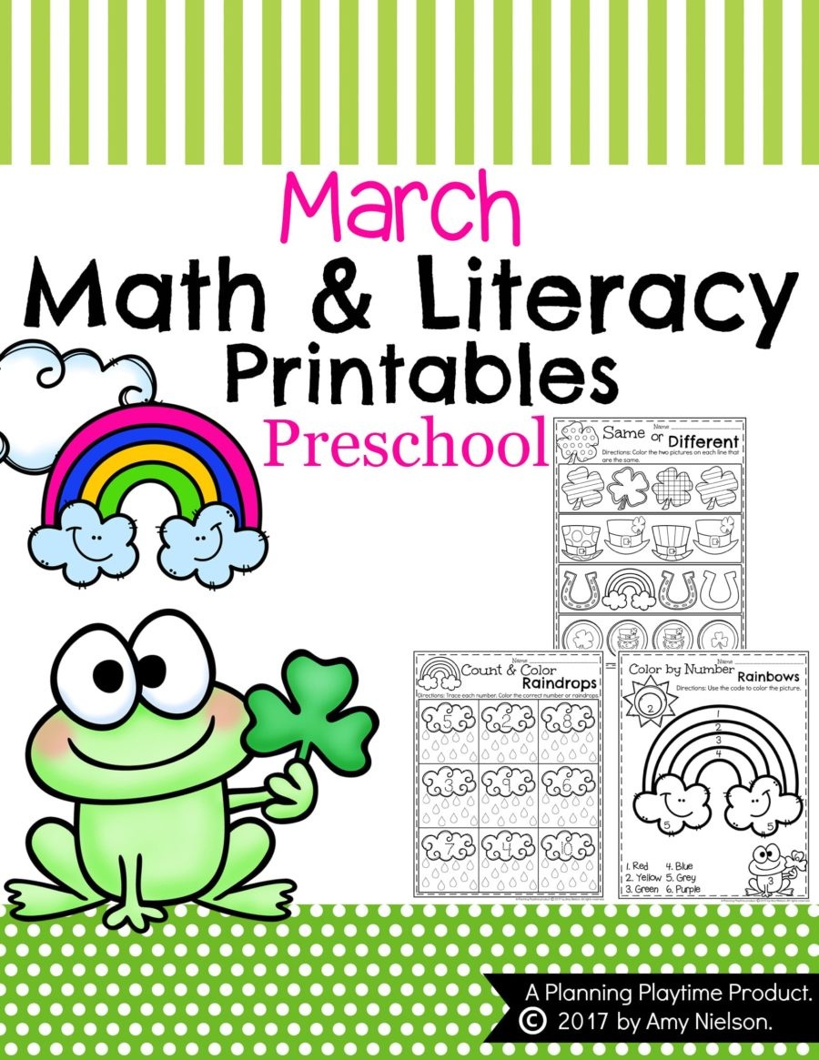 March Preschool Worksheets - Planning Playtime - Free Printable March Activities