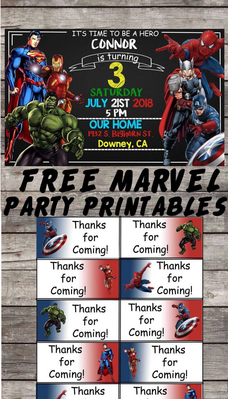 Free Printable Avengers Birthday Party Invitations