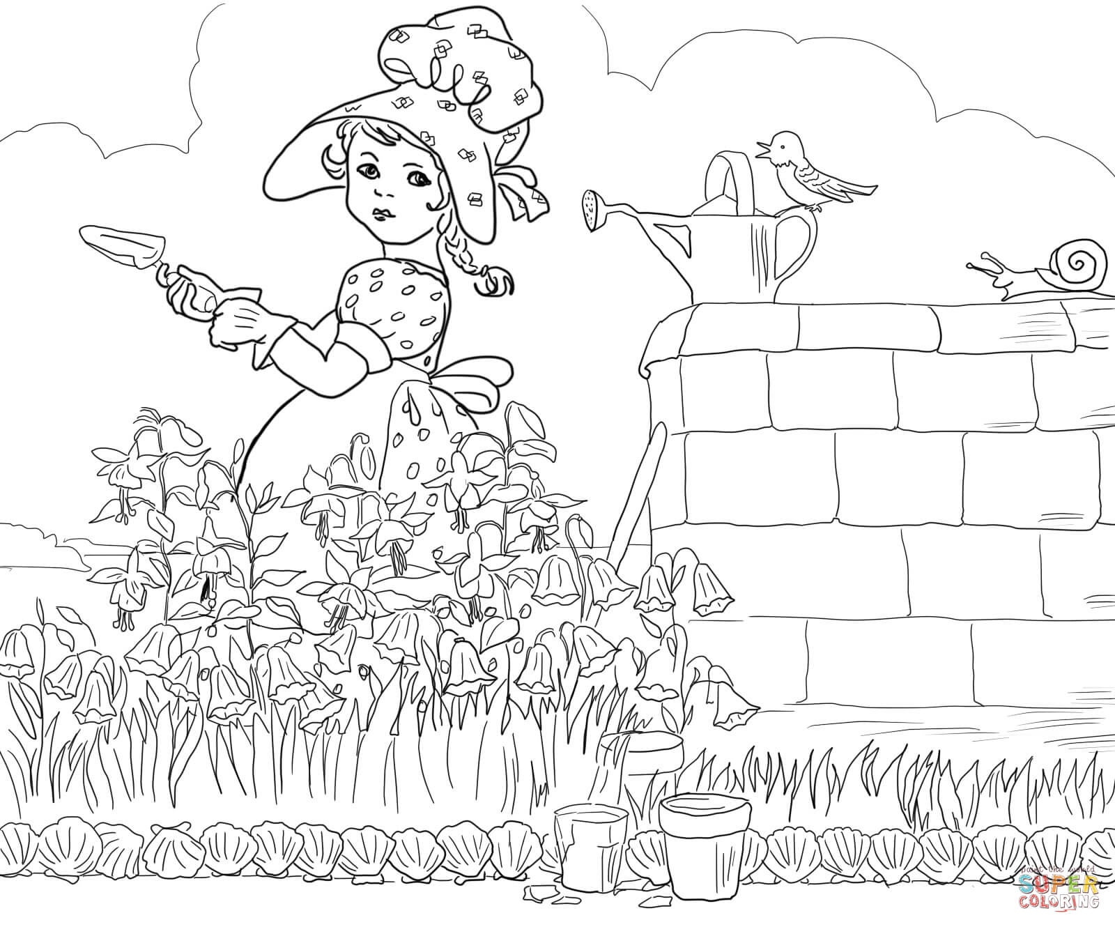 Mary Mary Quite Contrary Nursery Rhyme Coloring Page | Free - Free Printable Nursery Rhyme Coloring Pages
