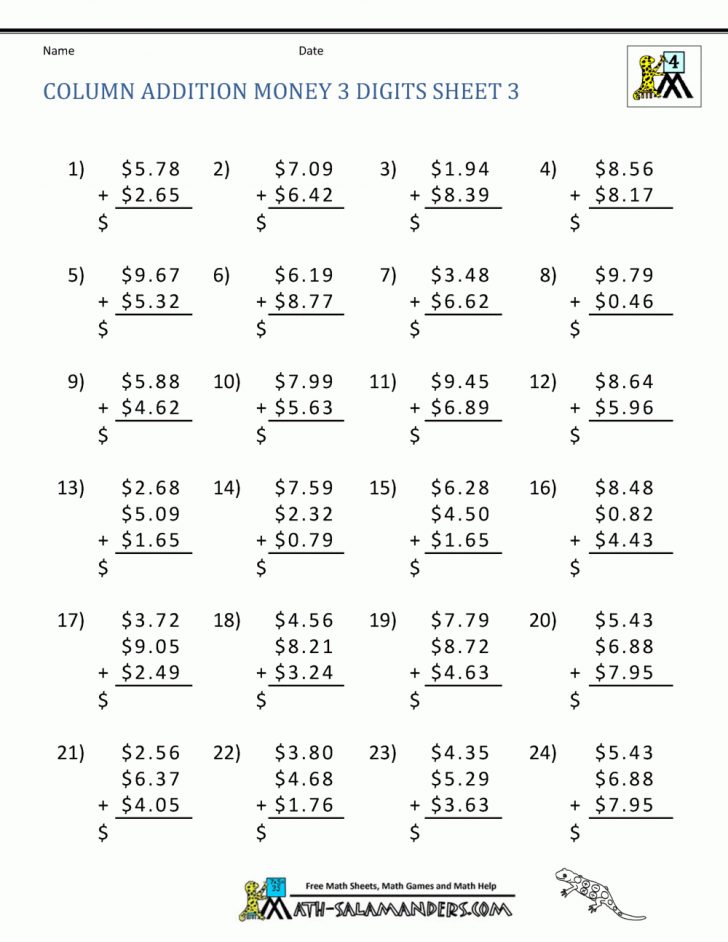 Free Printable Math Sheets