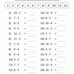 Math Subtraction Worksheets 1St Grade   Free Printable Multiplication Sheets