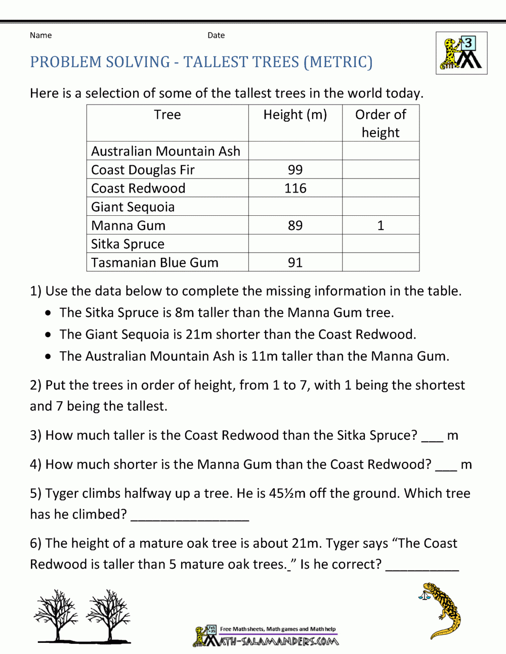 Free Printable Elementary Math Word Problems Worksheet - Free Printable