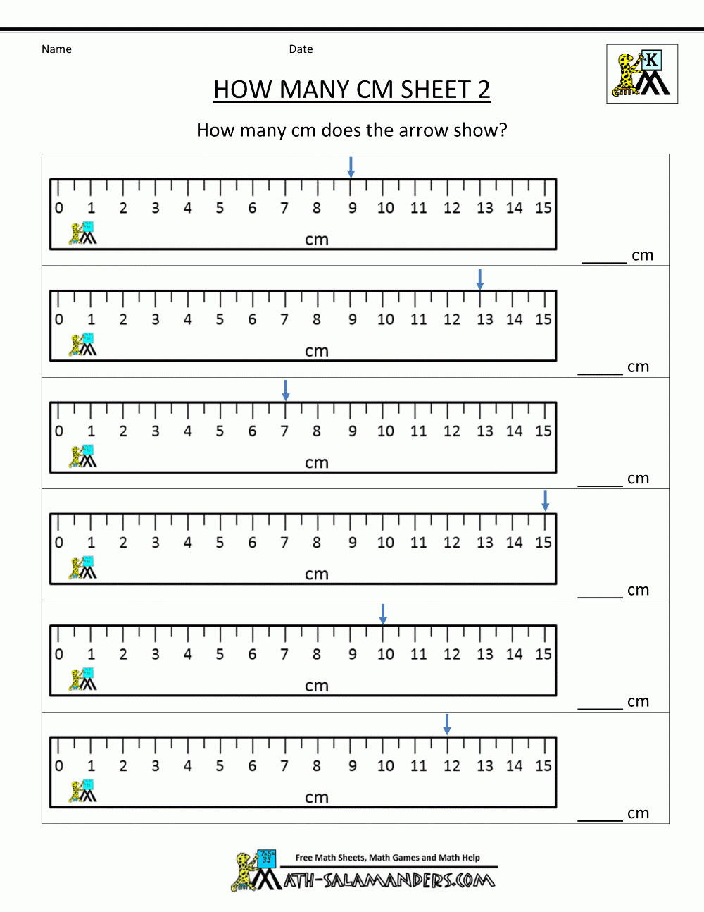 Math Worksheets For Kindergarten - Measuring Length - Free Printable Cm Ruler