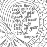 Matt 22:37 Love The Lord Your God With All Your Heart Printable   Free Printable Lord&#039;s Prayer Coloring Pages