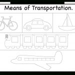 Means Of Transportation – Tracing Worksheet / Free Printable   Free Printable Pre K Worksheets