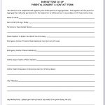 Medical Consent Form For Babysitter Printable   Form : Resume   Free Printable Child Medical Consent Form