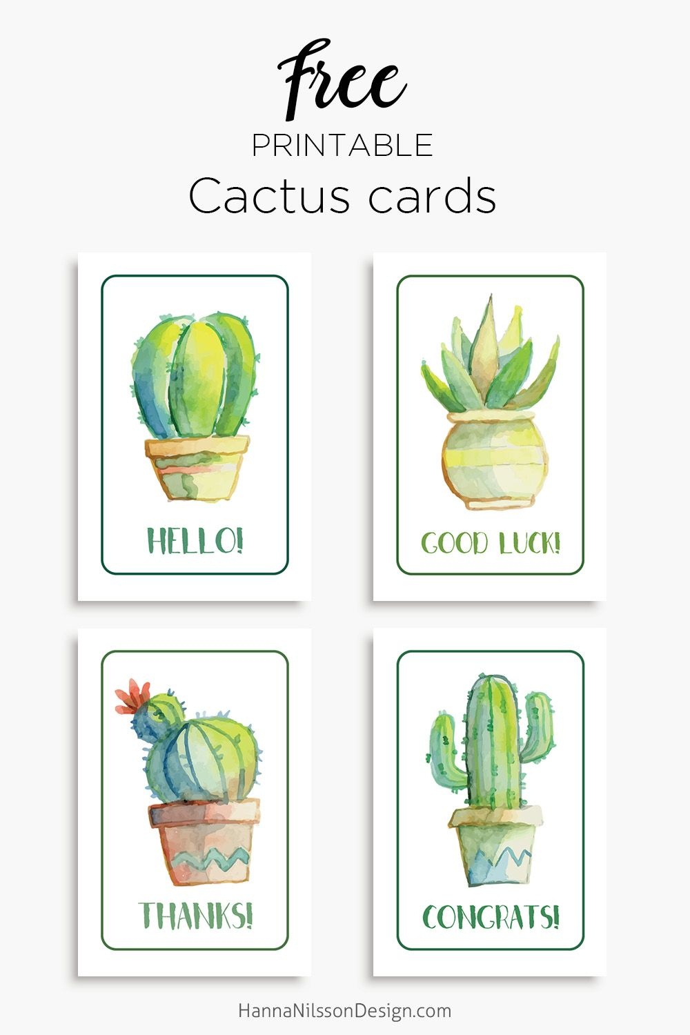 Members | Free Printables | Free Thank You Cards, Birthday Card - Free Printable Cactus
