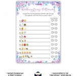 Mermaid Wedding Emoji Pictionary Game Mermaid Bridal Shower | Etsy   Wedding Emoji Pictionary Free Printable