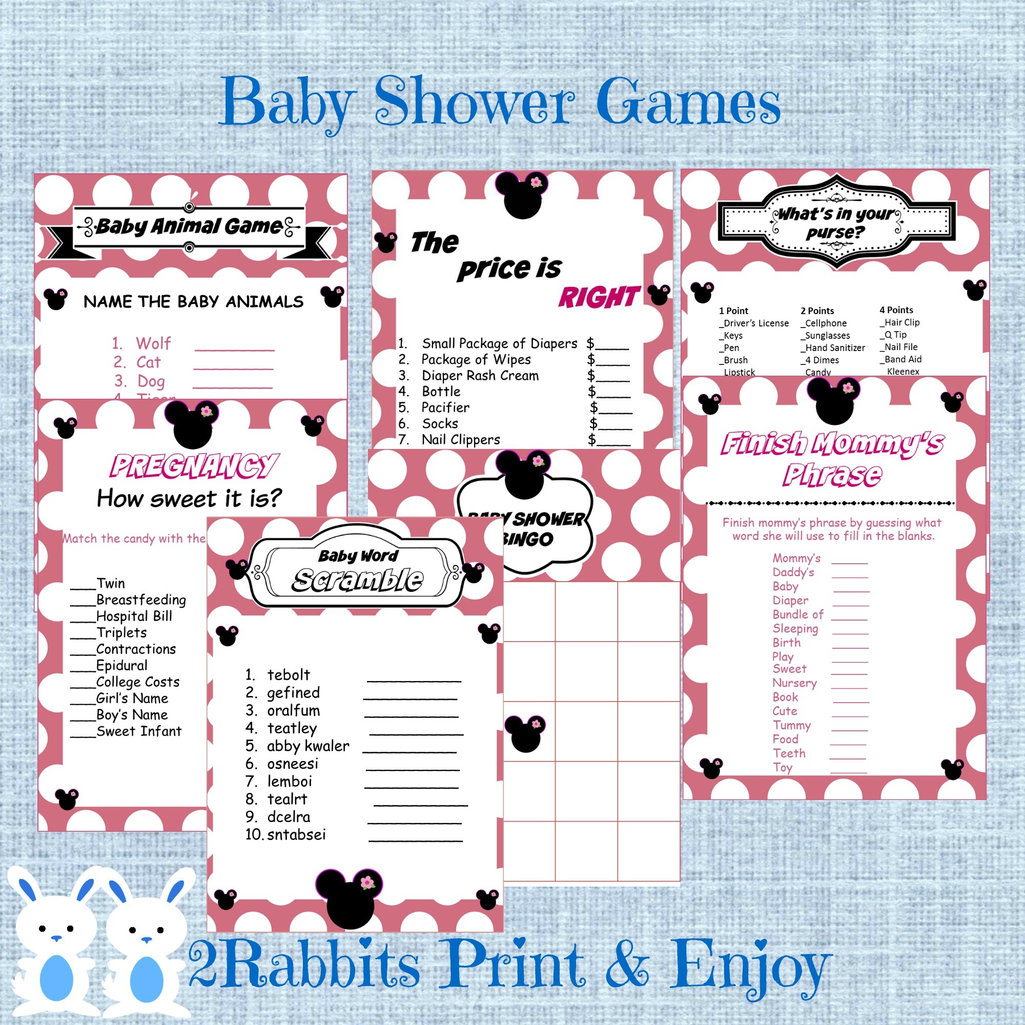 Mickey Mouse Babyshower Ideas - My Practical Baby Shower Guide - Free Printable Mickey Mouse Baby Shower Games