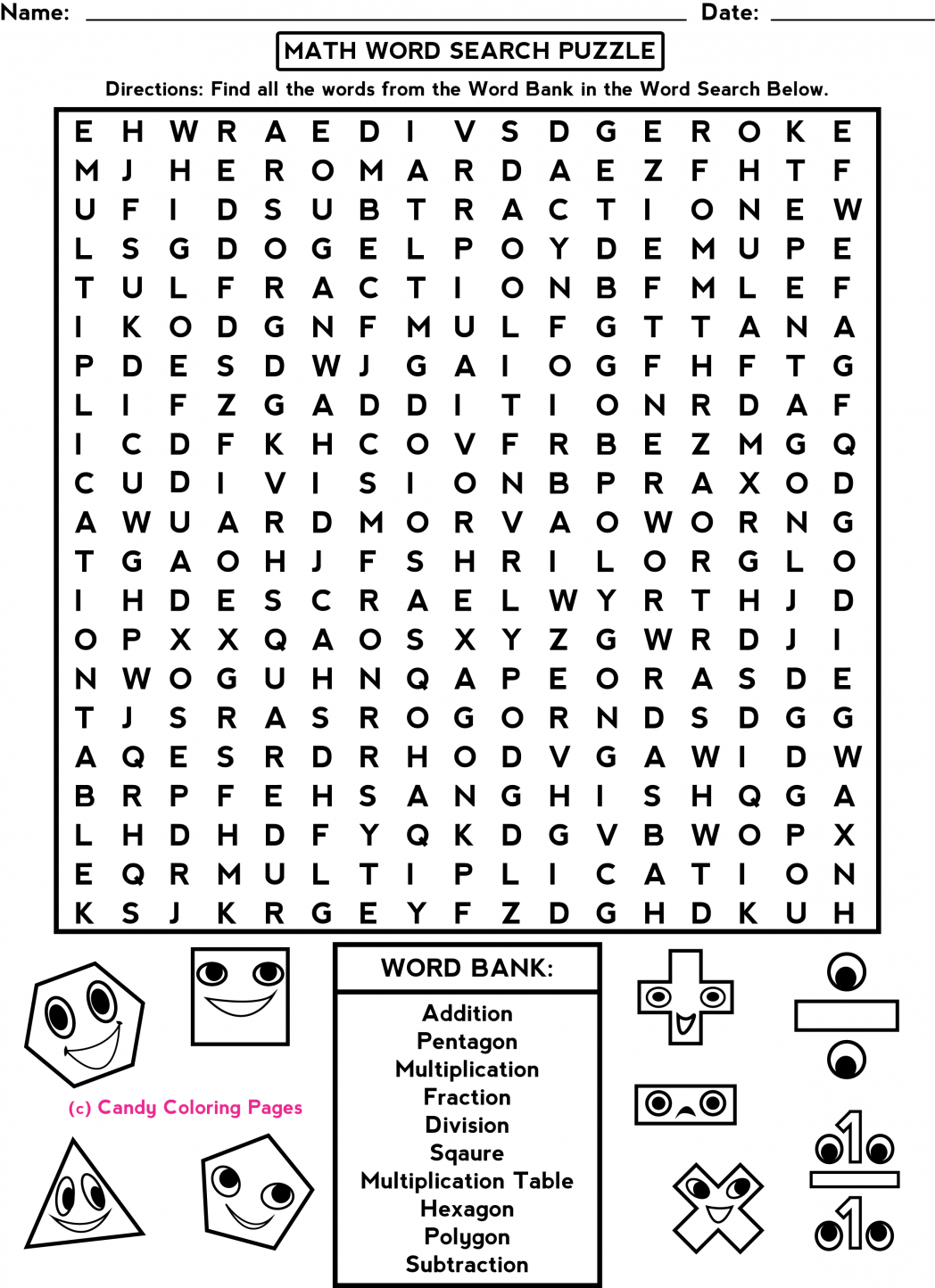 Printable Word Puzzles For Middle School