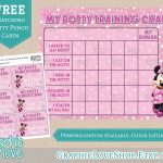 Minnie Mouse Pink Potty Training Chart, Free Punch Cards | Disney   Free Printable Minnie Mouse Potty Training Chart