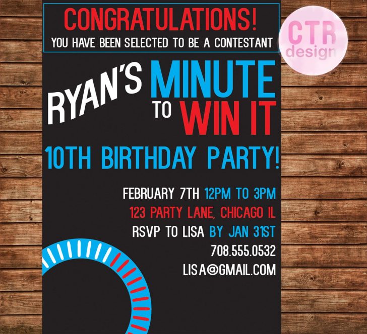 Free Printable Minute To Win It Invitations