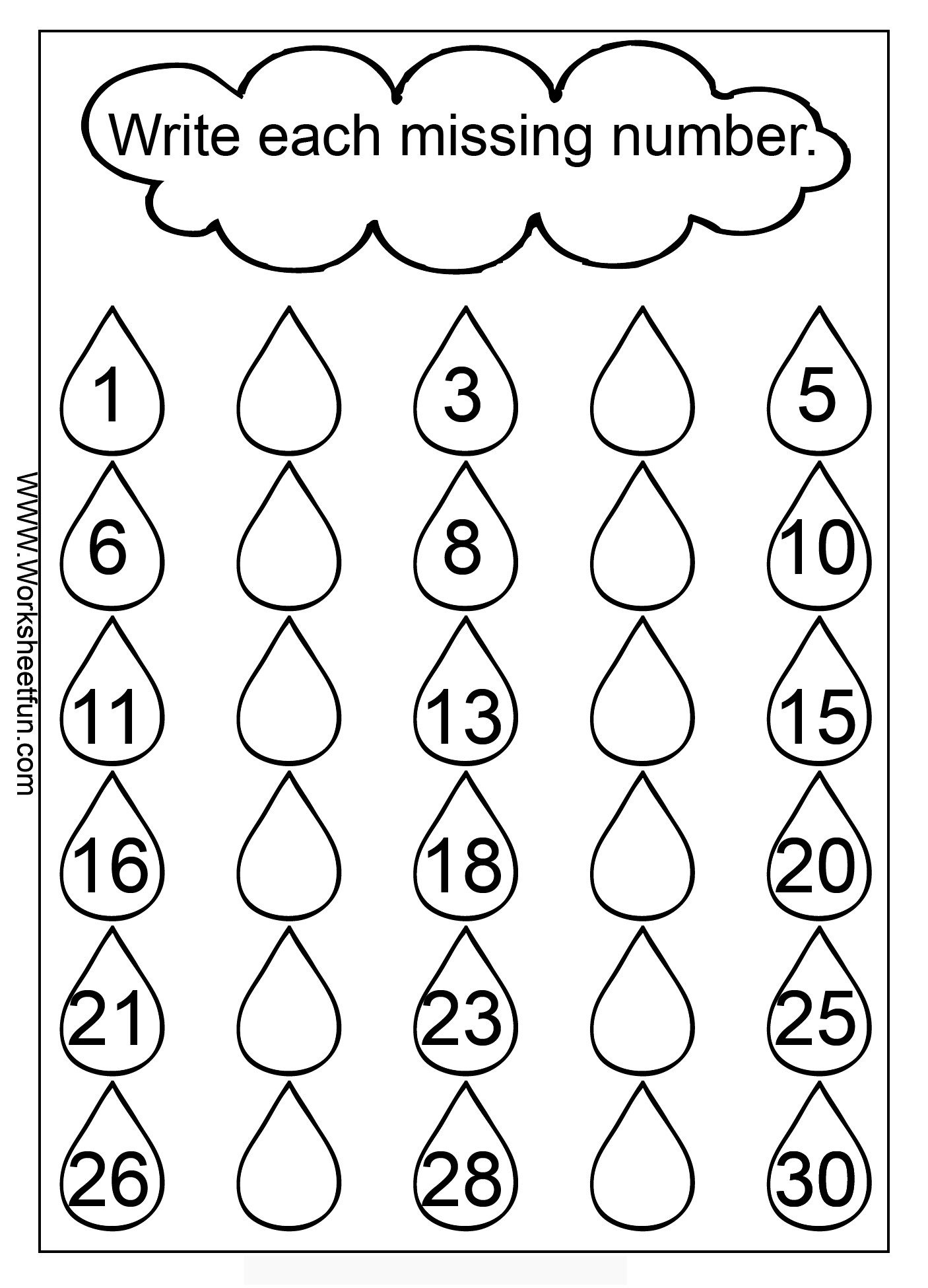 Missing Numbers 1-30 (Three Worksheets) | Kindergarten Worksheets - Free Printable Missing Number Worksheets