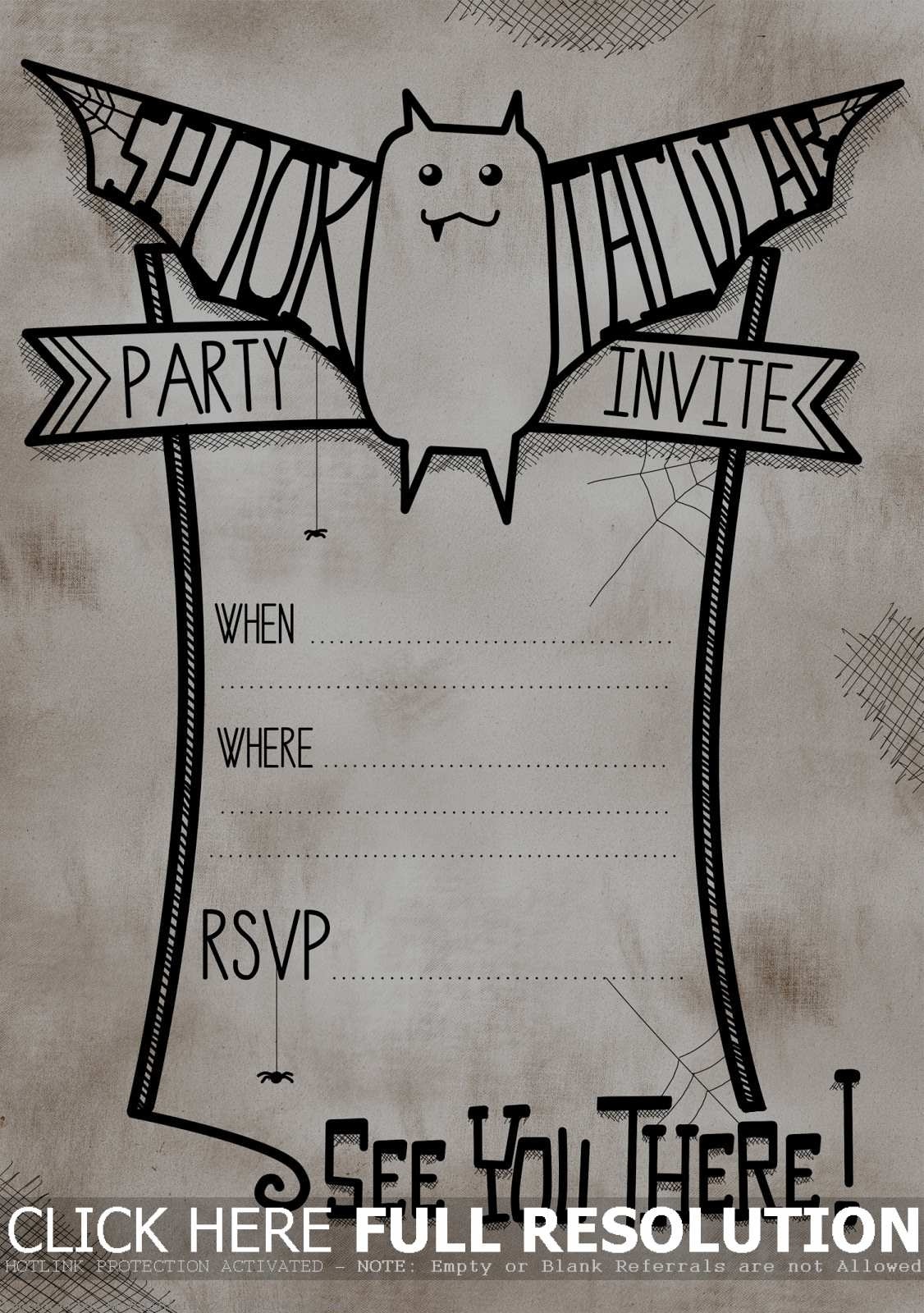 Modern Printable Halloween Birthday Invitations Images - Invitation - Free Printable Halloween Invitations For Adults