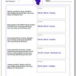 Money Word Problems   Free Printable Math Worksheets Word Problems First Grade