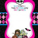 Monster High Party Invitations Template • Invitation Template Ideas   Free Printable Monster Templates