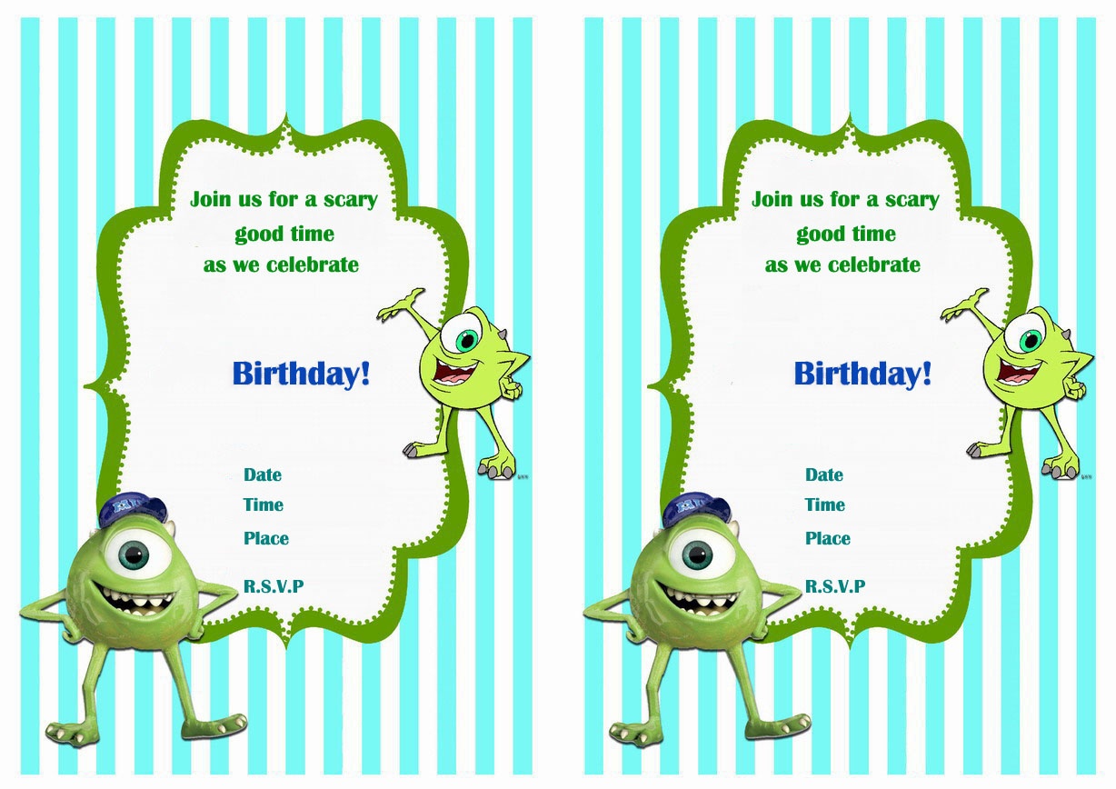 Free Printable Monsters Inc Birthday Invitations Free Printable