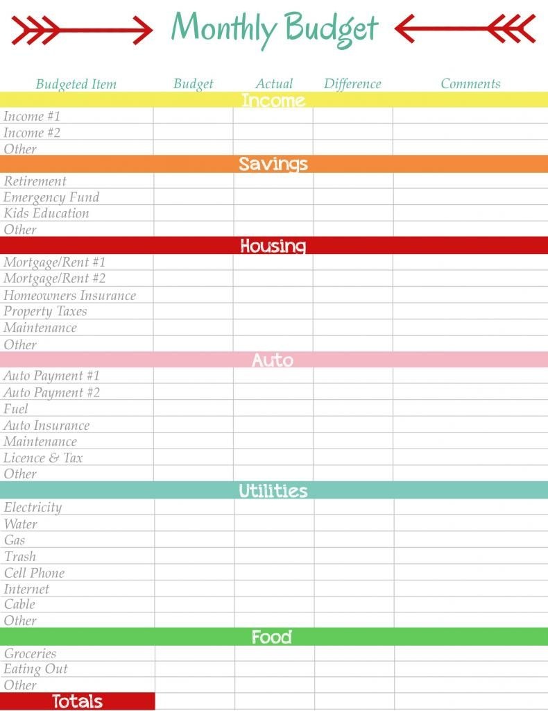 Monthly Budget - Ultimate Life Planning System | Diy Home Sweet Home - Free Printable Monthly Budget