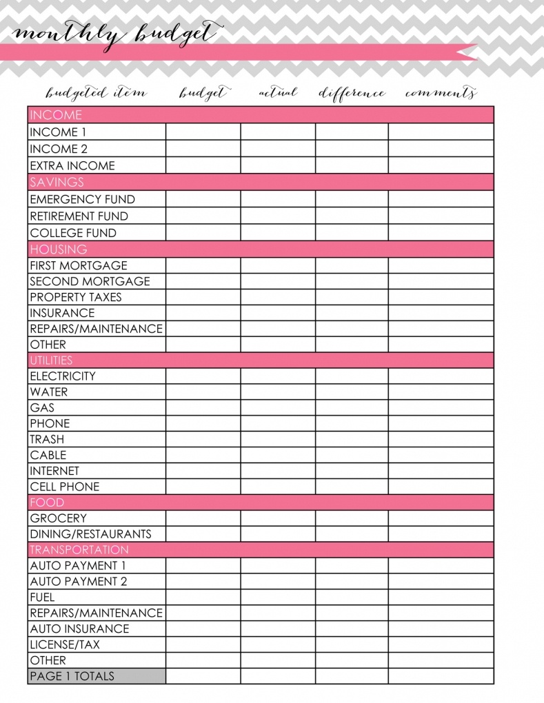 household budget templates free