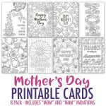 Mother's Day Coloring Cards | 8 Pack | Activity Days | Mothers Day   Free Printable Mothers Day Coloring Cards