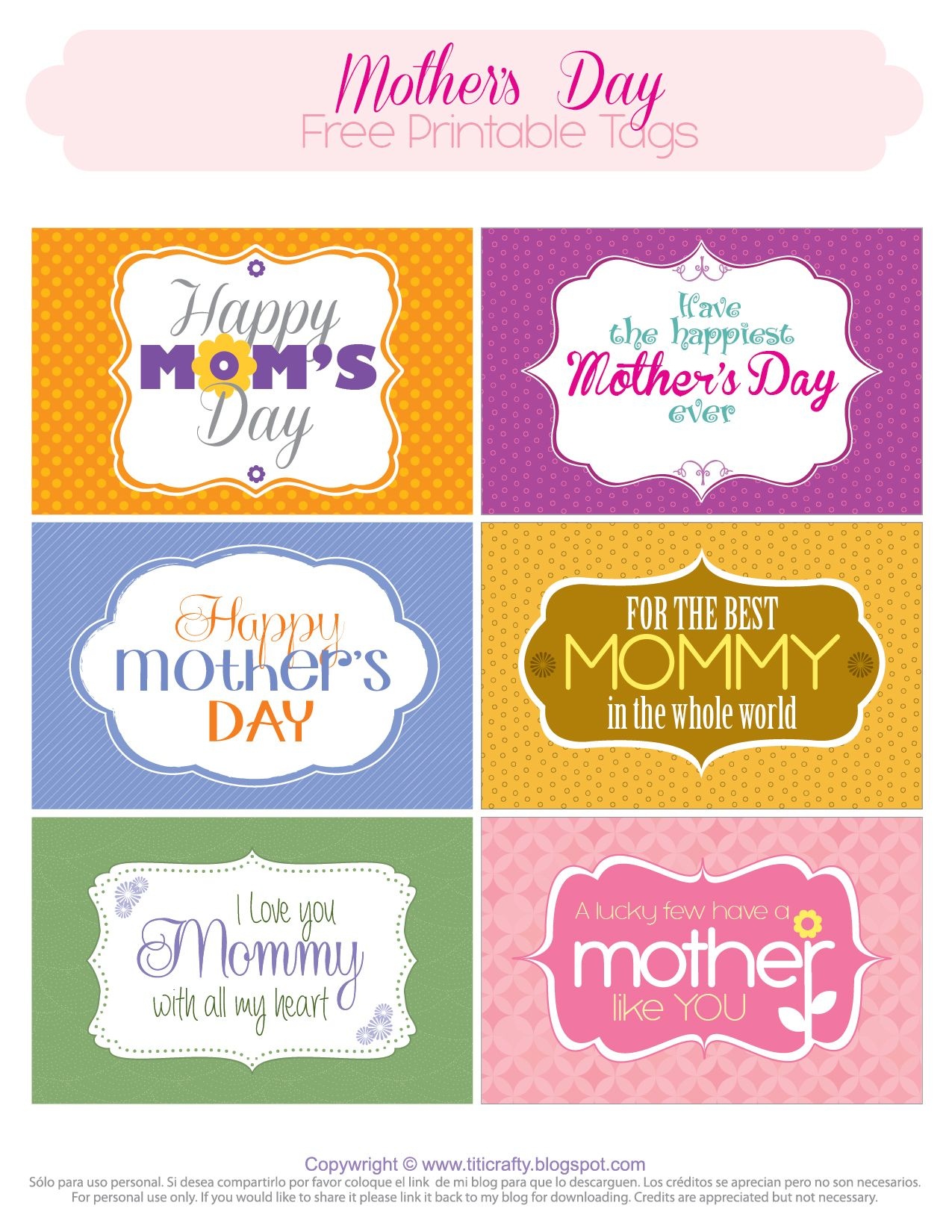 Mother's Day Free Printable Tags | *{Tcn} Freebies | Mother's Day - Free Printable Mothers Day Gifts