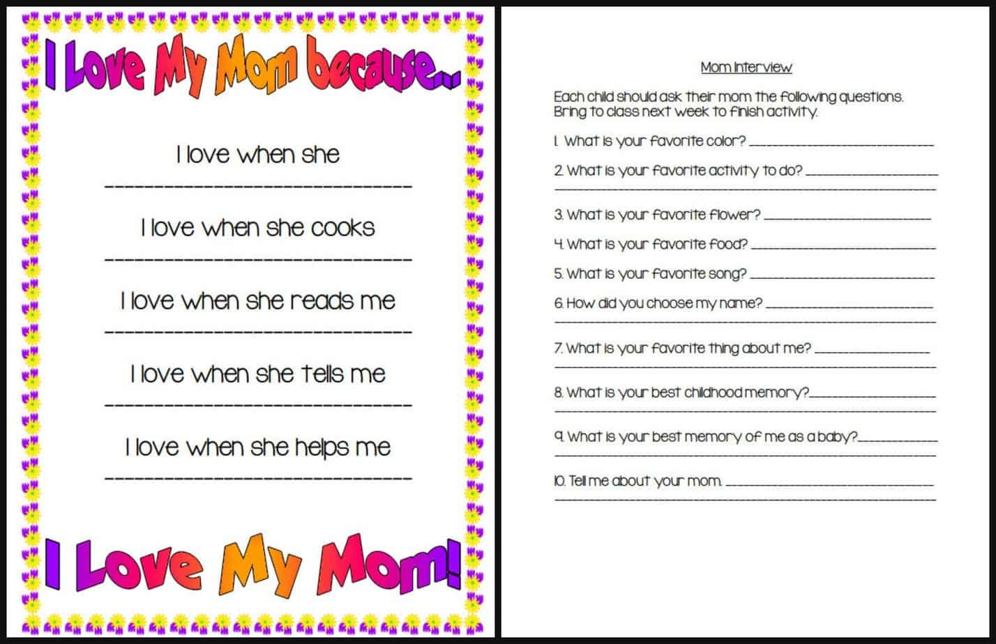 Mother&amp;#039;s Day Interview (Easy Printable) Questions For Kids - Free Printable Mothers Day Questions