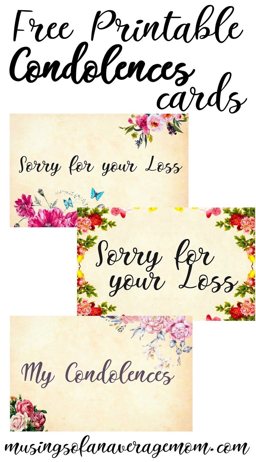Musings Of An Average Mom: Condolences Cards - Free Printable Sympathy Cards