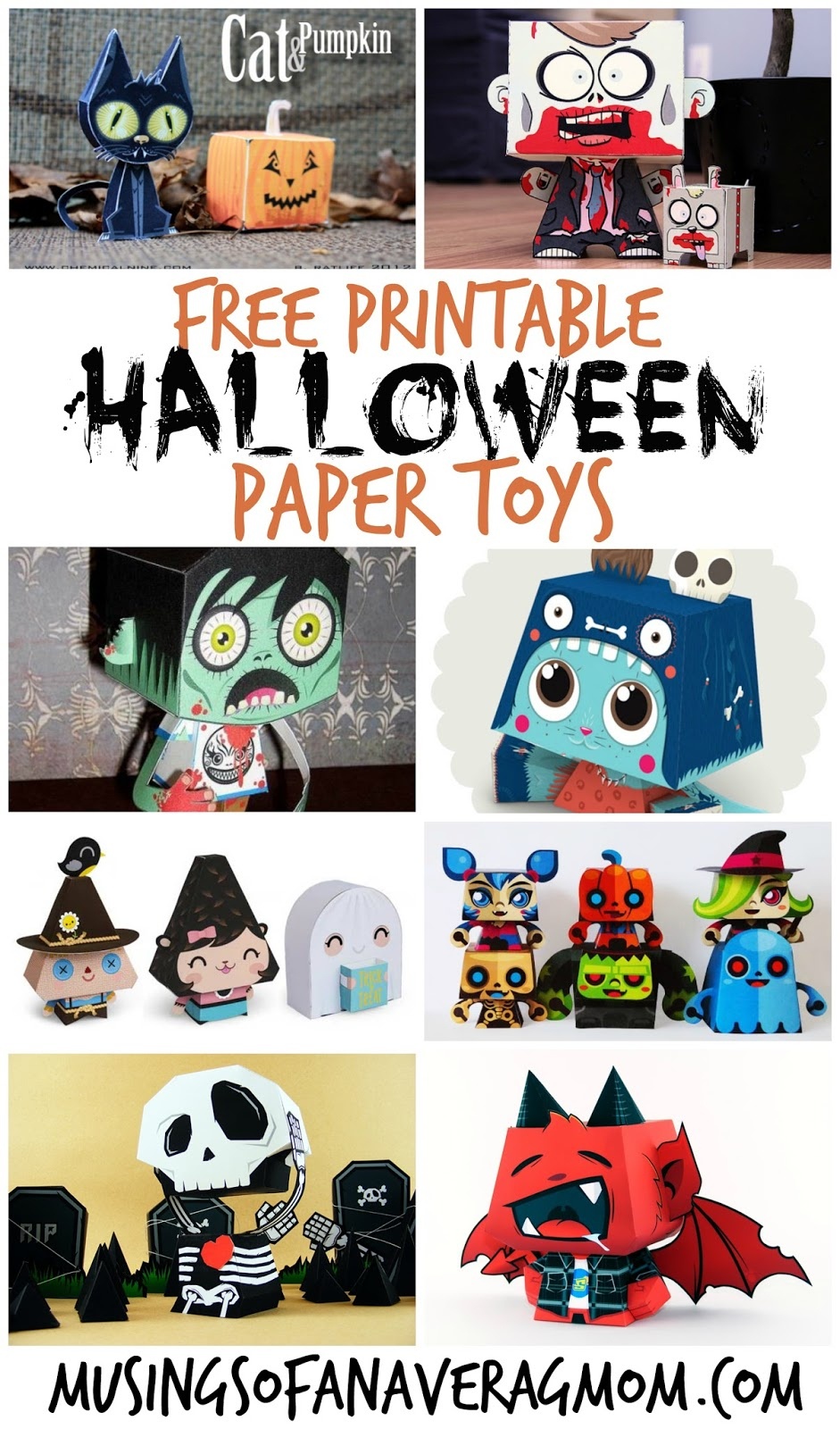 Musings Of An Average Mom: Halloween Paper Crafts - Free Printable Halloween Paper Crafts