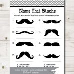 Mustache Game Name That Stache Mustache Baby Shower Game | Etsy   Name That Mustache Game Printable Free