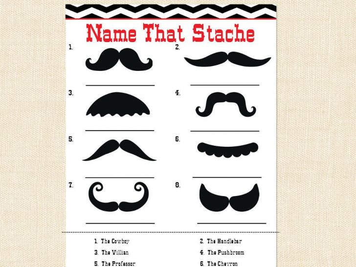 Name That Mustache Game Printable Free