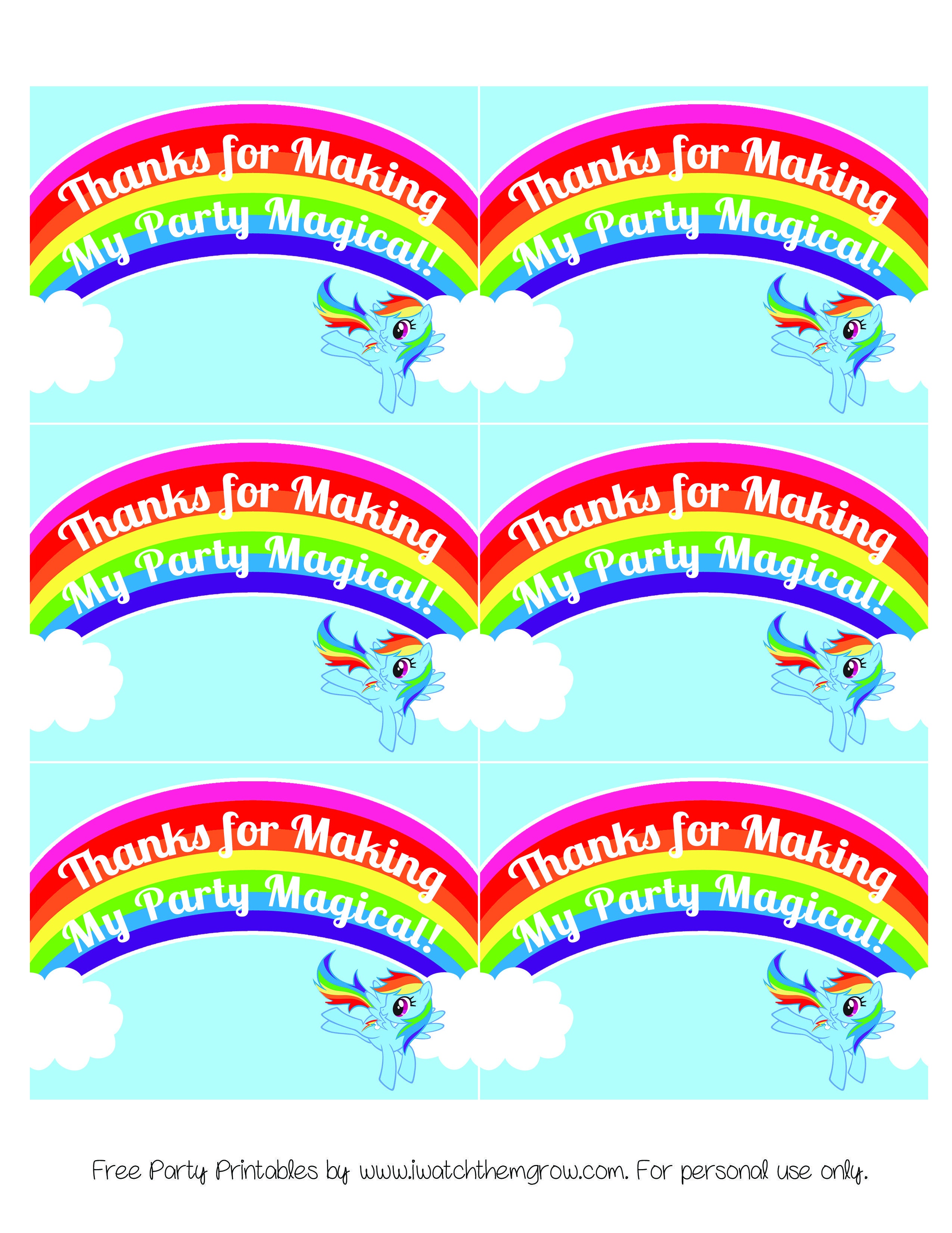 My Little Pony Rainbow Dash Birthday Party Printables | My Little - Free Printable Thank You Tags For Birthdays