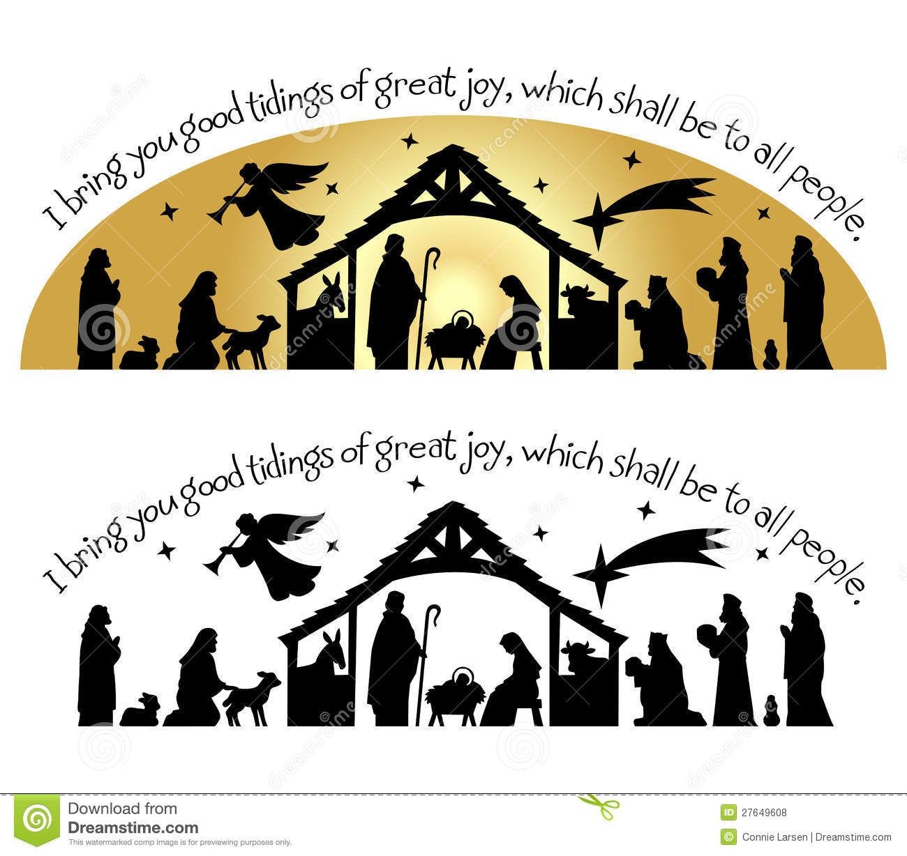 Nativity Christmas Silhouette/eps - Download From Over 27 Million - Free Printable Nativity Silhouette