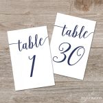 Navy Script Table Numbers, Bella Script Printable Table Numbers 1 30   Free Printable Table Numbers 1 30