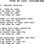 Negro Spiritual/slave Song Lyrics For Free At Last(2)   Free Printable Song Lyrics