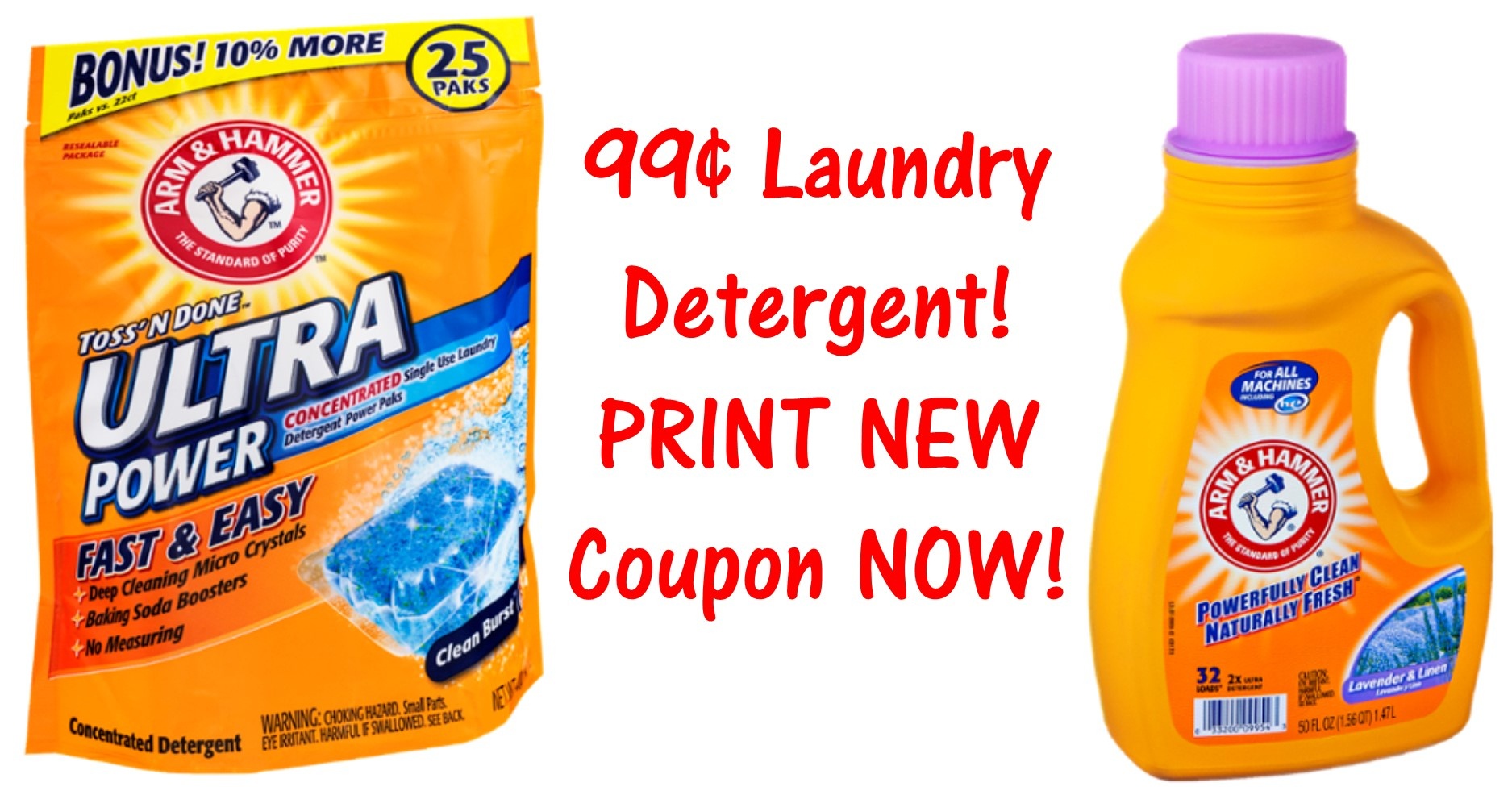 New Arm &amp;amp; Hammer Printable Coupons = $0.99 Laundry Detergent! - Free Printable Coupons For Arm And Hammer Laundry Detergent