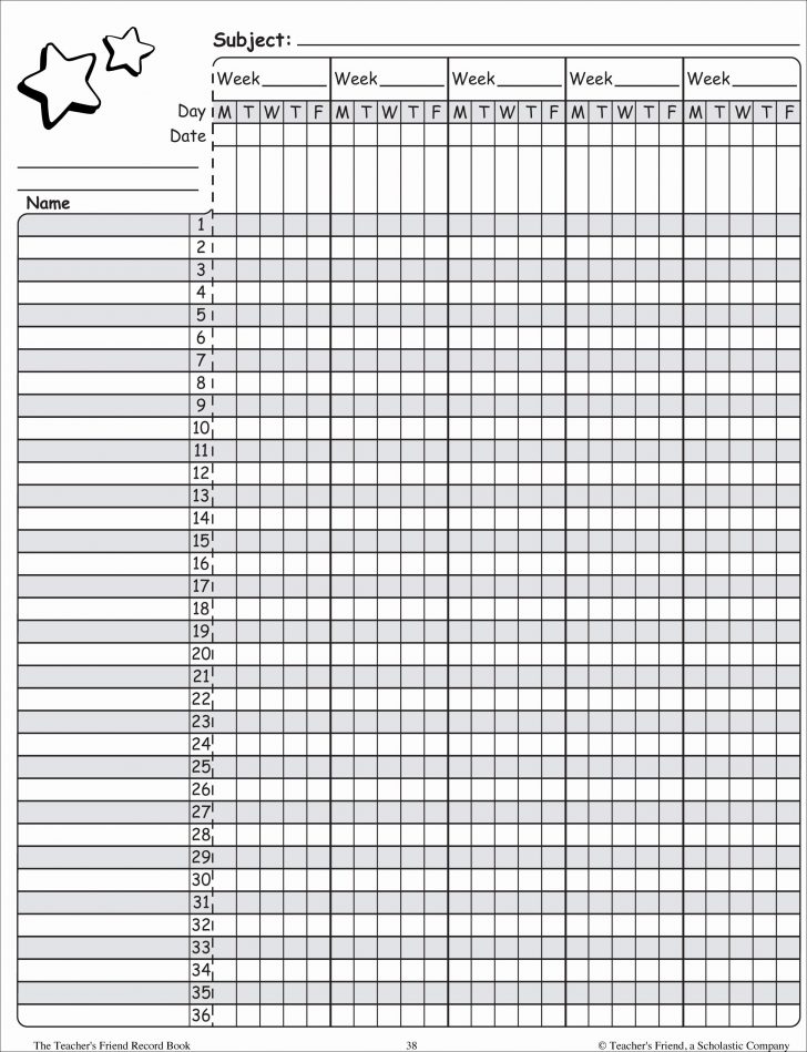 Free Printable Gradebook Sheets For Teachers