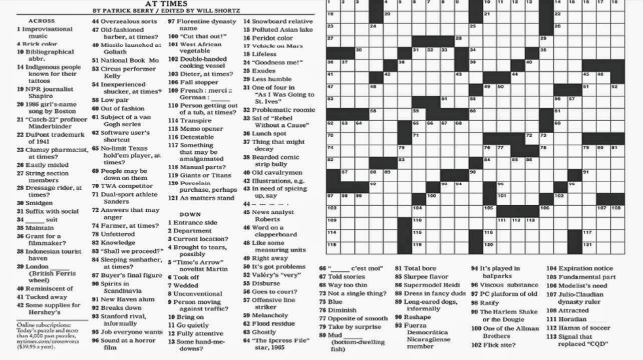New York Times Sunday Crossword Printable – Rtrs.online - Free Printable Sunday Crossword Puzzles