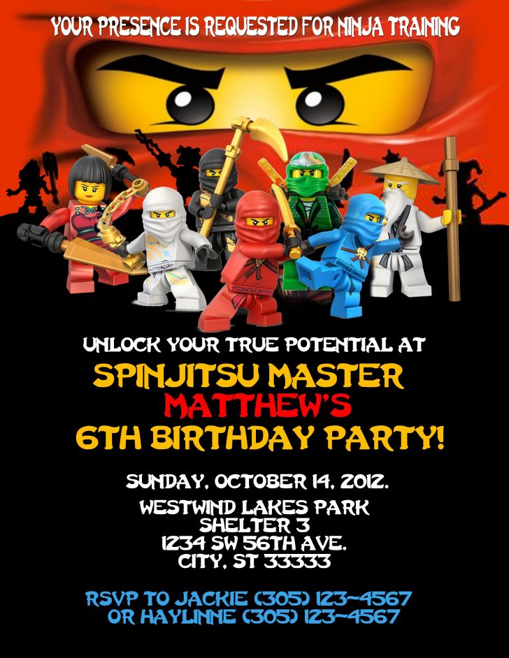 Lego Ninjago Party Invitations Printable Free