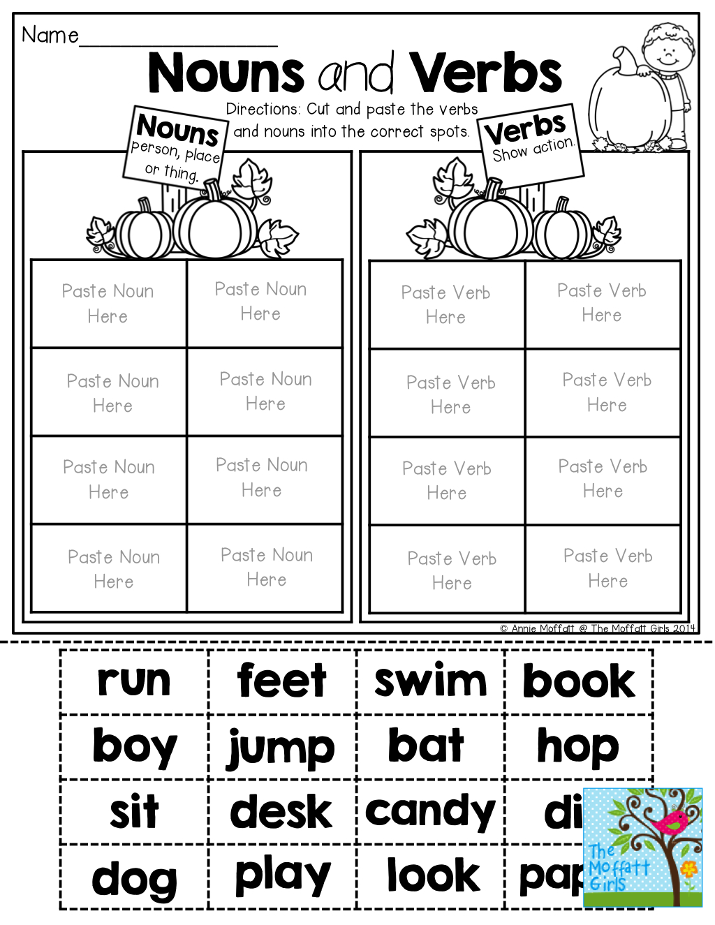 Free Printable Verbs And Nouns Worksheet For Kindergarten Free Printable Verb Worksheets 