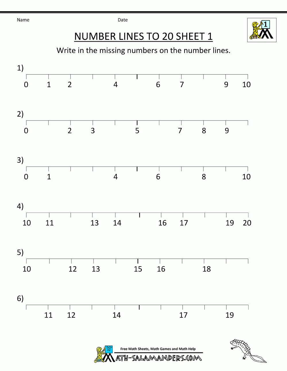 Blank Number Line Worksheet