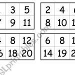 Numbers Bingo Cards (From 1 To 20)   Esl Worksheetcreguen   Free Printable Bingo Cards 1 100
