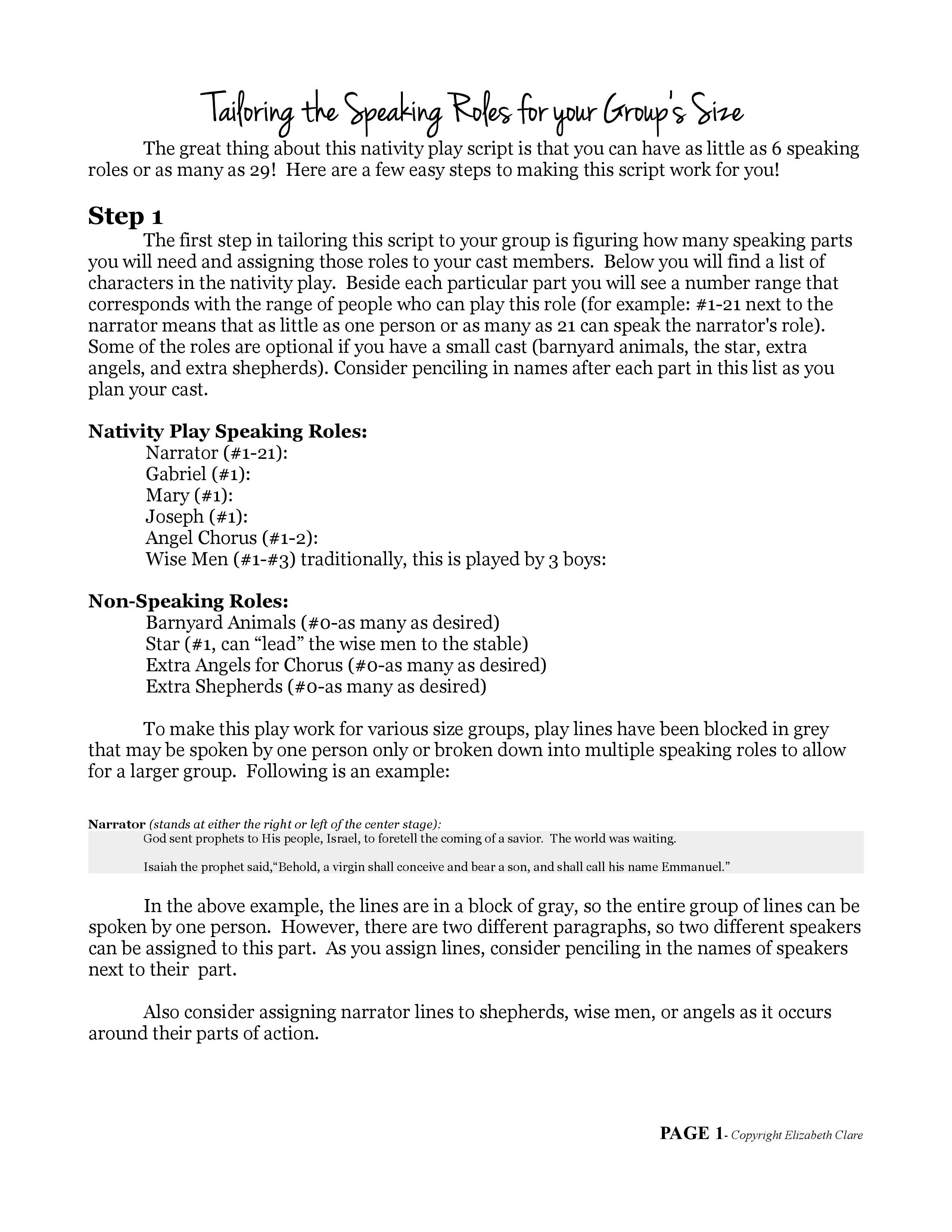 O Come Emmanuel&quot;: A Nativity Play Script | Christmas Pageant - Free Printable Play Scripts