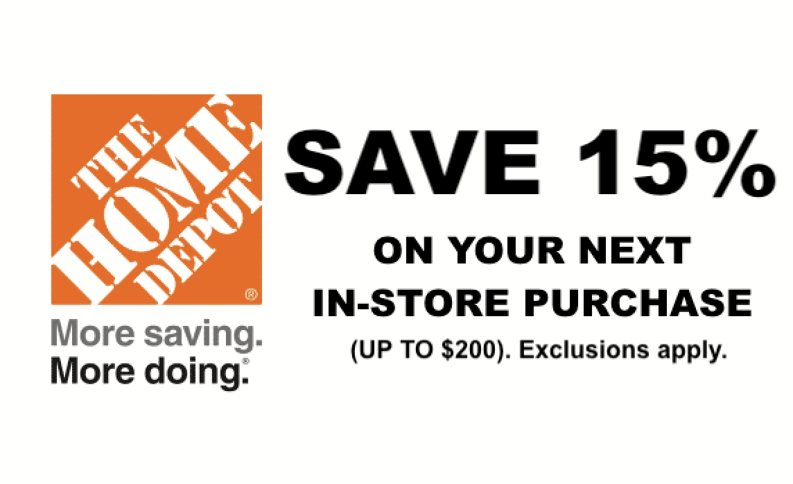 One (1X) 15% Off Hd Printable Coupon - Free Printable Home Depot Coupons