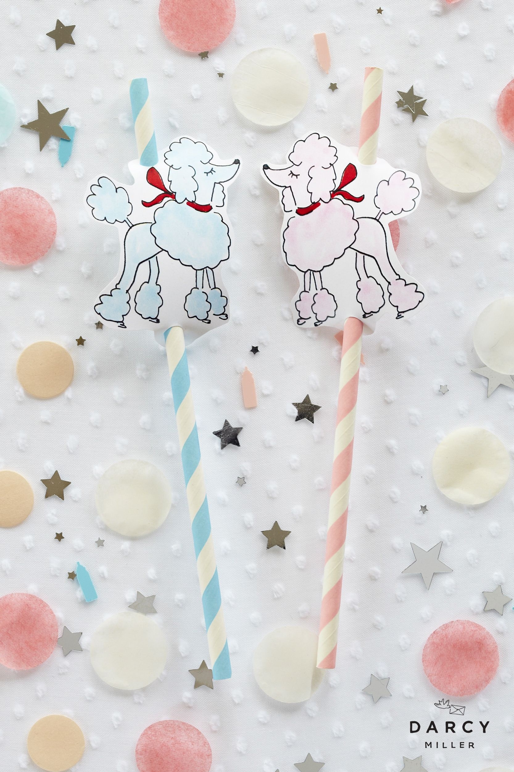 Oodles Of Poodles Straws | Birthday Parties | Sock Hop Party, Poodle - Free Printable Poodle Template