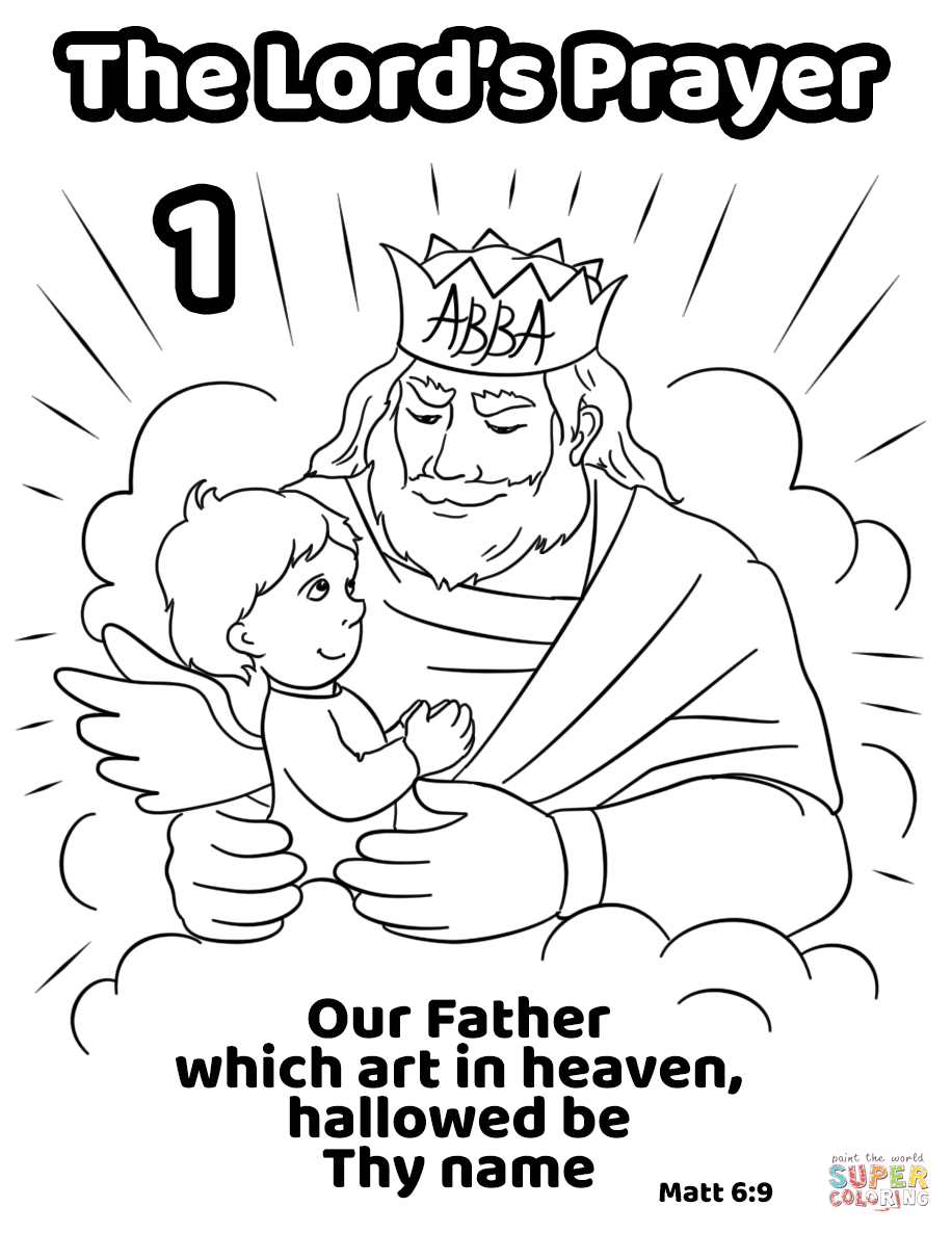 Our Father Which Art In Heaven, Hallowed Be Thy Name Coloring Page - Free Printable Lord&amp;#039;s Prayer Coloring Pages