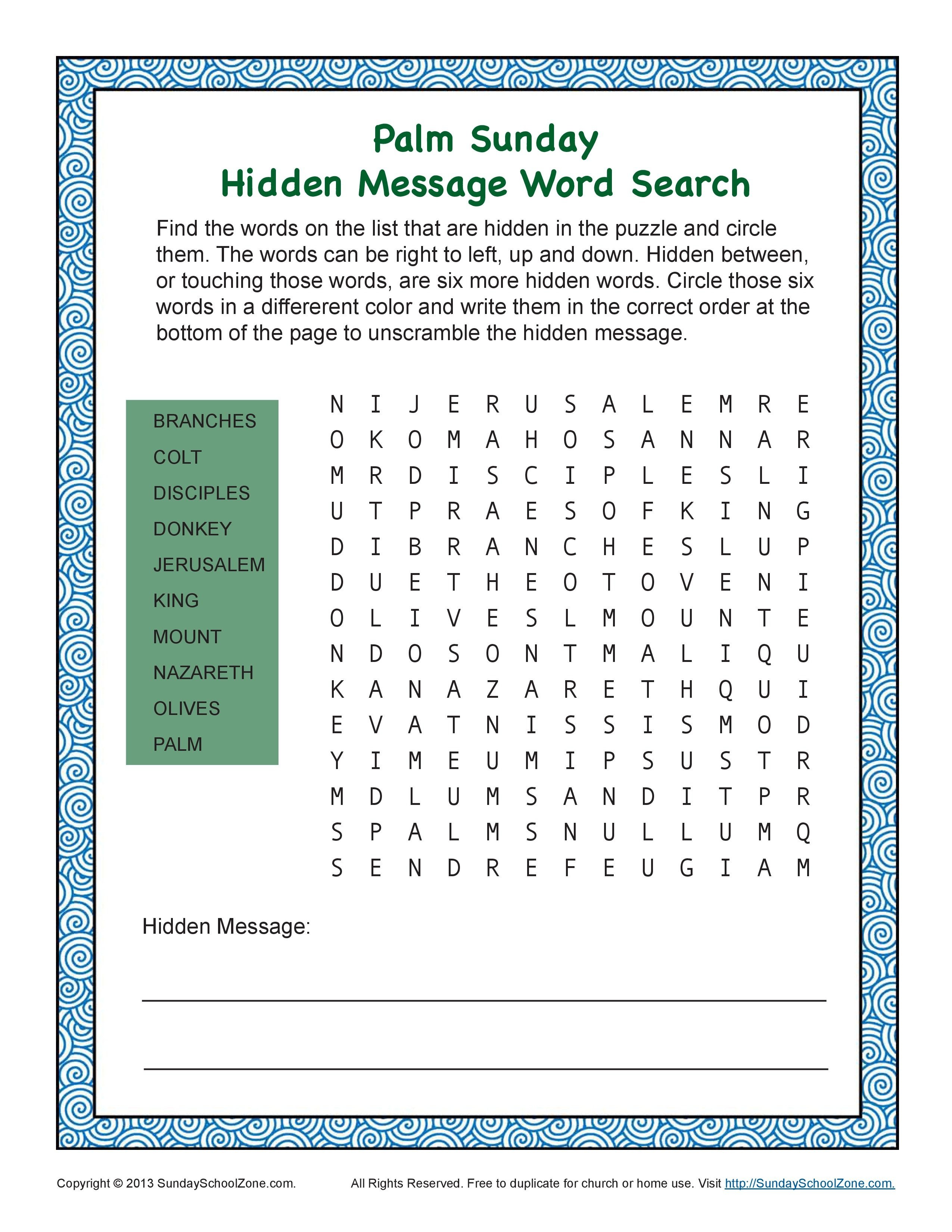 Free Word Search With Hidden Message Printable Free Printable