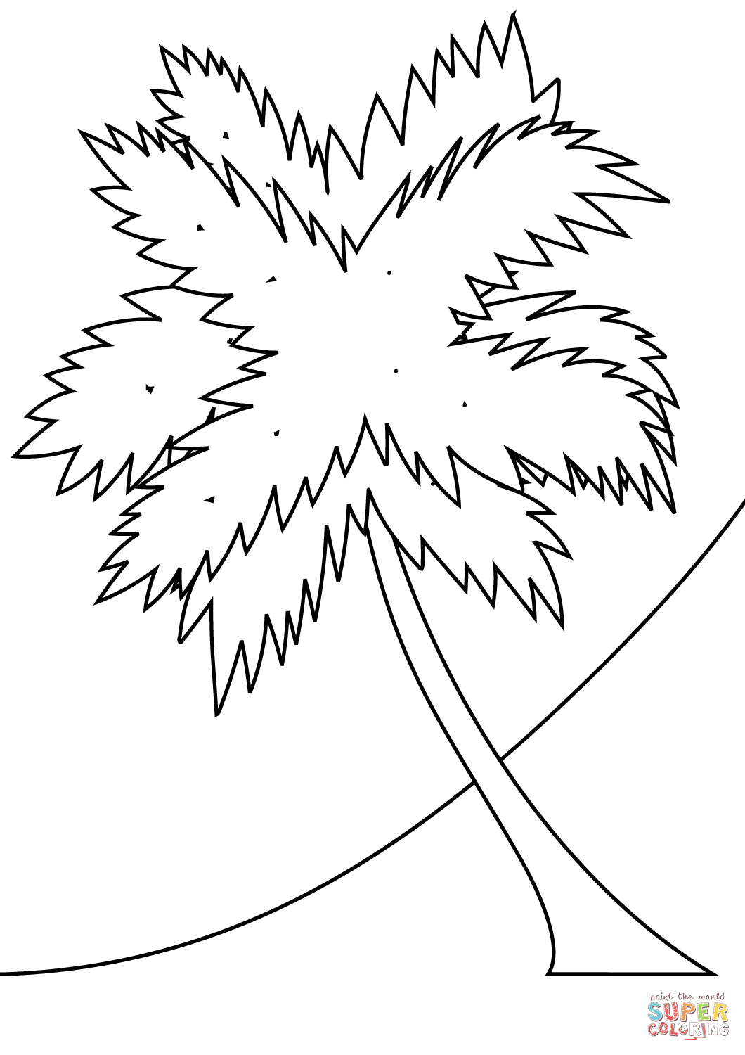 Palm Tree On A Beach Coloring Page | Free Printable Coloring Pages - Tree Coloring Pages Free Printable