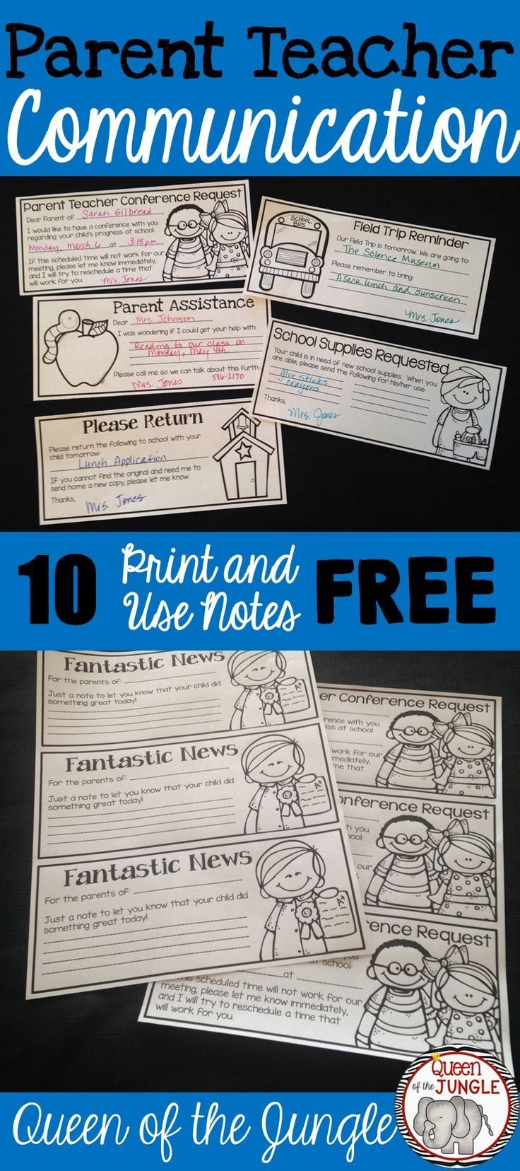 Parent Communication Notes | Teaching First Grade | Kindergarten - Free Printable Teacher Notes To Parents