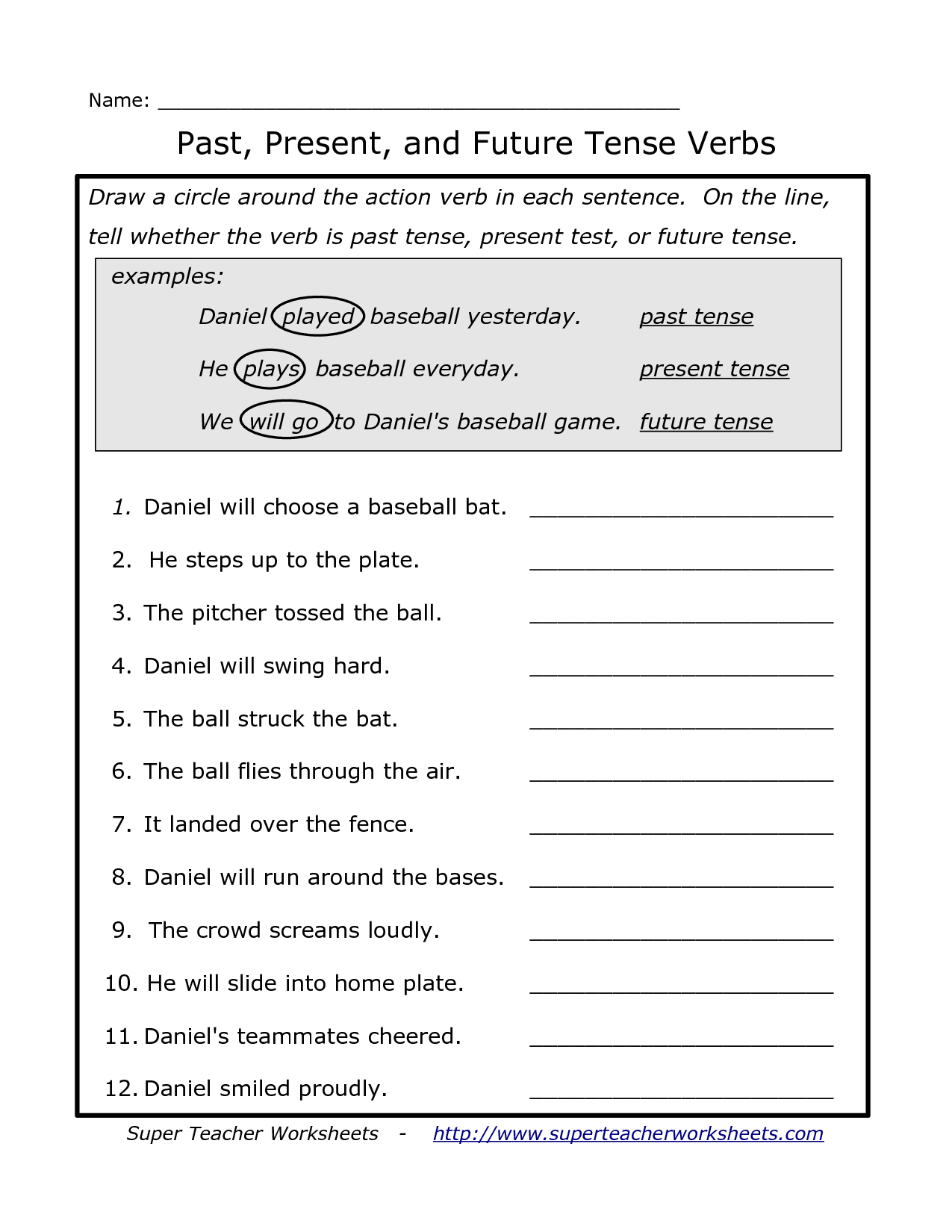 Changing Verb Tenses Worksheet