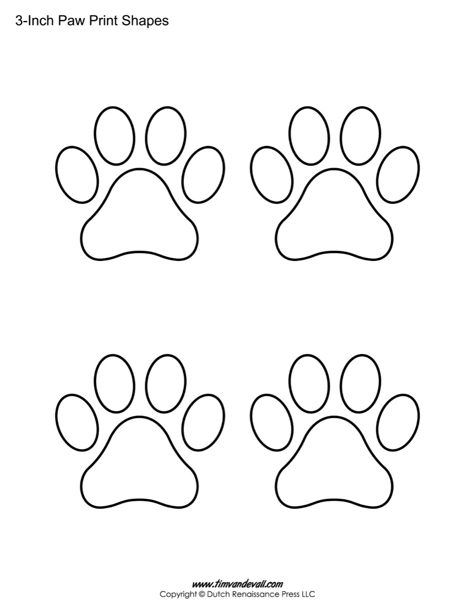 Paw Print Template Shapes | Blank Printable Shapes - Free Shape Templates Printable